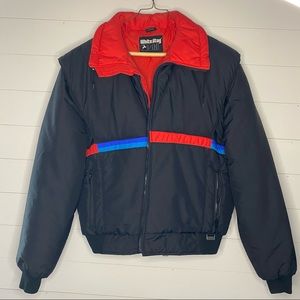 White stag vintage ski jacket men’s L puffer skiwear black red